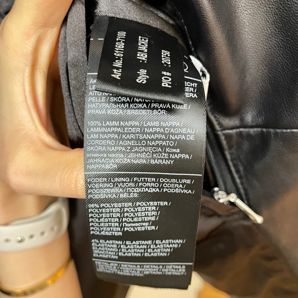 Stand Studio Iconic Leather Jacket Coat Black Siz… - image 8